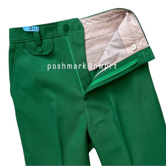 GUCCI 🍏 Green Trousers Pants High Waist Rise Cropped Kick Flare 36 0 XS - Picture 5 of 16